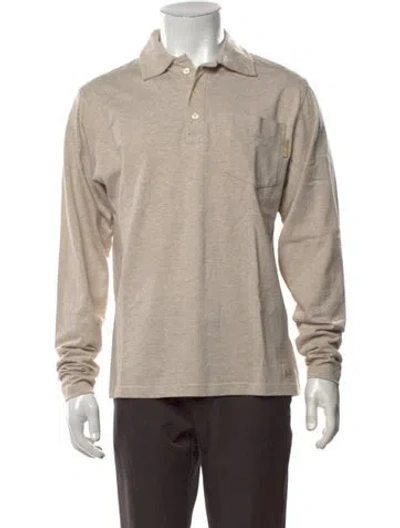Pre-owned Advisory Board Crystals Collar Long Sleeve Polo Shirt In Neutrals