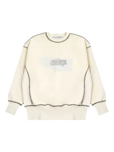 Advisory Board Crystals Contrast-stitch Pansy Sweater In Neutral