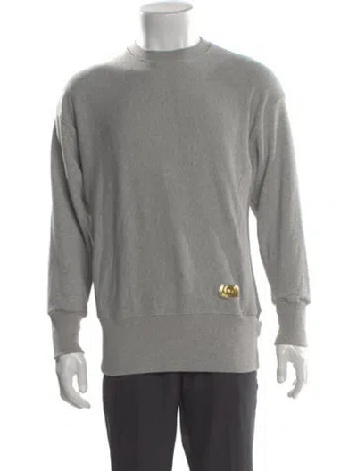 Pre-owned Advisory Board Crystals Crew Neck Long Sleeve Pullover In Gray