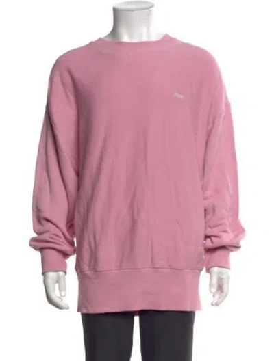 Pre-owned Advisory Board Crystals Crew Neck Long Sleeve Sweatshirt In Metallic/pink