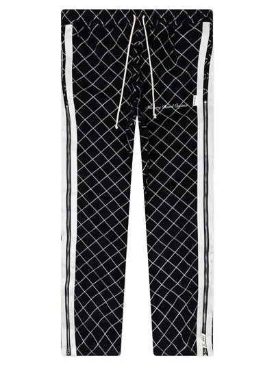 Advisory Board Crystals Diamond-quilted Zip-detail Trousers In Black