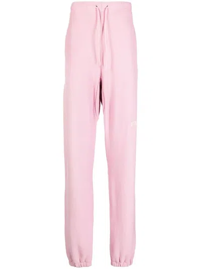 Advisory Board Crystals Drawstring Track Pants In Pink