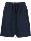 Advisory Board Crystals Drawstring Track Shorts In Blue
