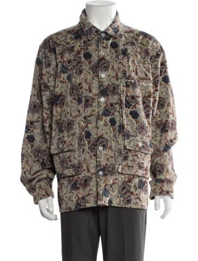 Pre-owned Advisory Board Crystals Floral Print Jacket In Multi