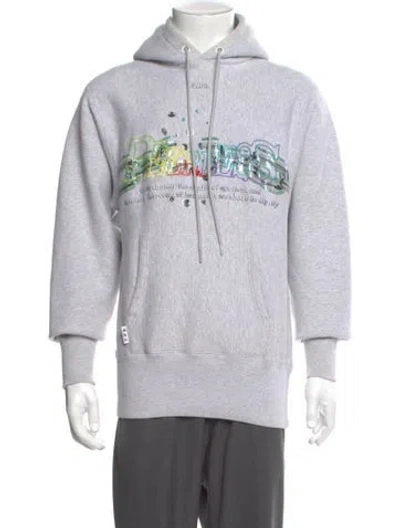 Pre-owned Advisory Board Crystals Graphic Print Crew Neck Hoodie In Gray