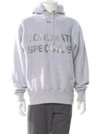 Pre-owned Advisory Board Crystals Graphic Print Crew Neck Hoodie In Gray