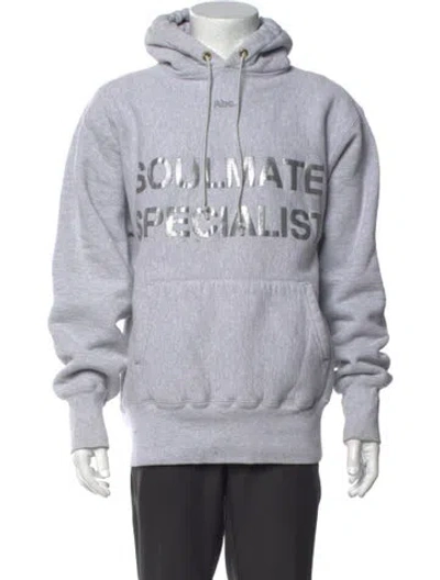 Pre-owned Advisory Board Crystals Graphic Print Crew Neck Hoodie In Grey