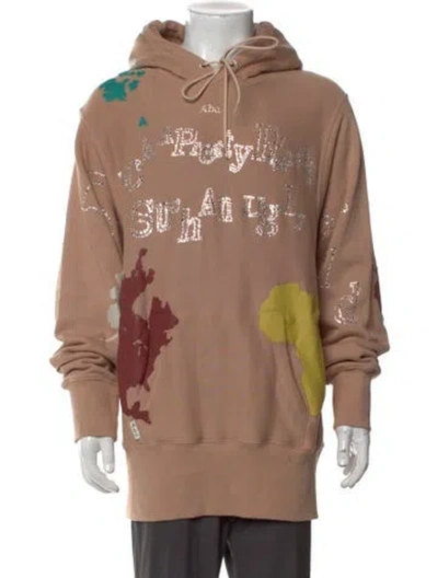 Pre-owned Advisory Board Crystals Graphic Print Crew Neck Hoodie In Neutral