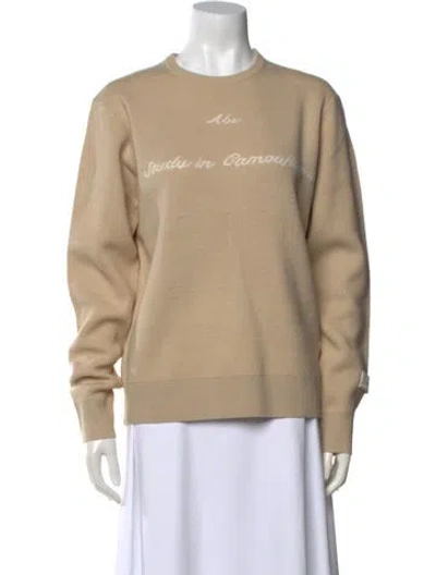 Pre-owned Advisory Board Crystals Graphic Print Crew Neck Sweater In Neutral