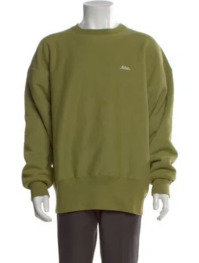 Pre-owned Advisory Board Crystals Graphic Print Crew Neck Sweatshirt In Green