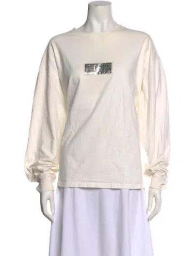 Pre-owned Advisory Board Crystals Graphic Print Crew Neck Sweatshirt In White