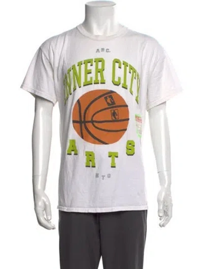 Pre-owned Advisory Board Crystals Graphic Print Crew Neck T-shirt In White