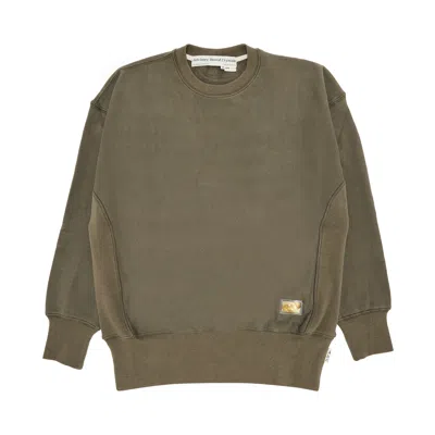 Pre-owned Advisory Board Crystals Hologram French Terry Crewneck 'army Green'