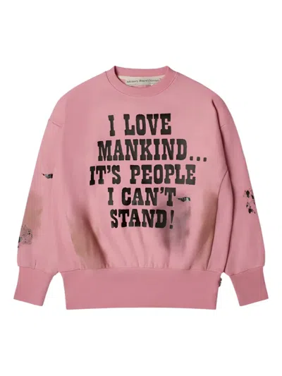 Advisory Board Crystals I Love Mankind But... Sweatshirt In Pink