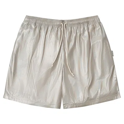 Pre-owned Advisory Board Crystals Liquid Metal Shorts 'silver' | Men's Size M