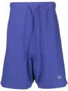 Advisory Board Crystals Logo-embroidered Cotton Track Shorts In Blue
