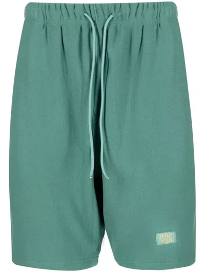 Advisory Board Crystals Logo-embroidered Cotton Track Shorts In Green