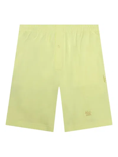 Advisory Board Crystals Logo-patch Elasticated-waist Shorts In Yellow