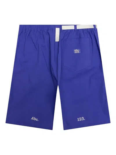 Advisory Board Crystals Logo-patch Work Shorts In Blue