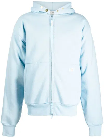 Advisory Board Crystals Logo-patch Zip-up Hoodie In Blau