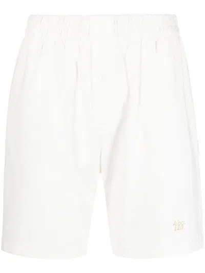Advisory Board Crystals Drawstring Sweat-shorts In White