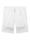 Advisory Board Crystals Mesh Logo-detail Shorts In White