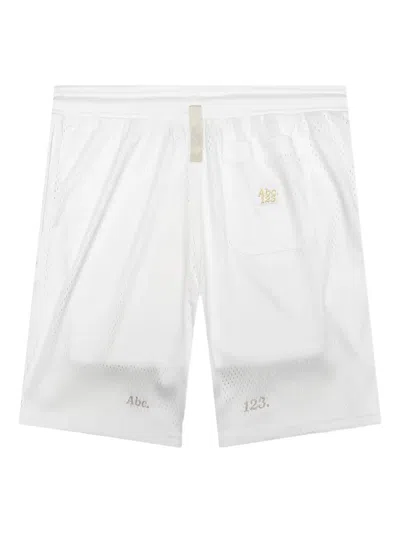 Advisory Board Crystals Mesh Logo-detail Shorts In White