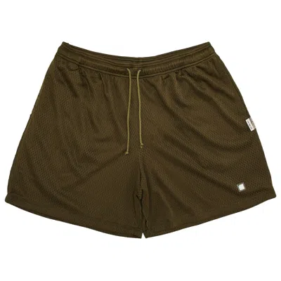 Pre-owned Advisory Board Crystals Mesh Shorts 'olive' In Green