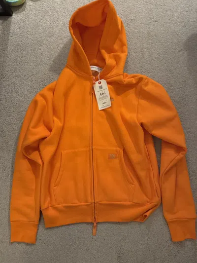Pre-owned Advisory Board Crystals Orange Zip Hoodie Medium