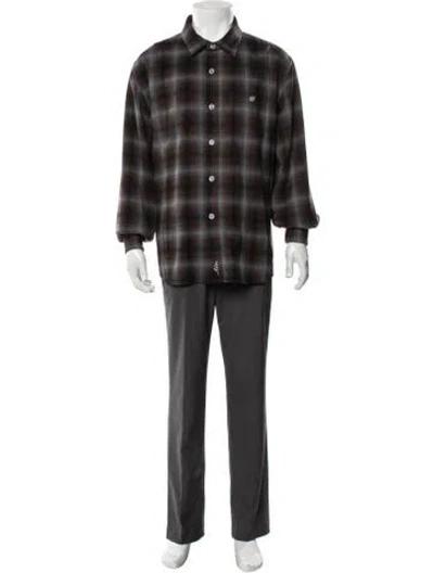 Pre-owned Advisory Board Crystals Plaid Print Jacket In Brown