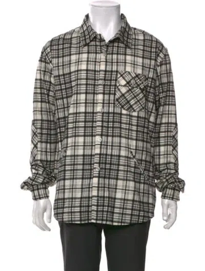 Pre-owned Advisory Board Crystals Plaid Print Long Sleeve Shirt In Multi