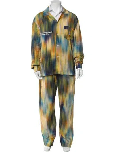 Pre-owned Advisory Board Crystals Printed Pajama Bottoms In Orange