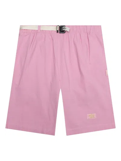 Advisory Board Crystals Pull-tab Pocketed Shorts In Pink