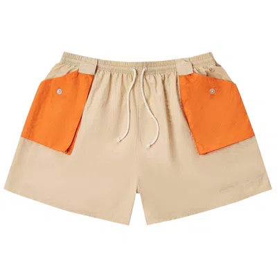 Pre-owned Advisory Board Crystals Silverlake Reservoir Swim Shorts 'khaki/orange' | Green | Men's Size M