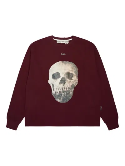 Advisory Board Crystals Skull Long-sleeve Sweatshirt In Burgundy