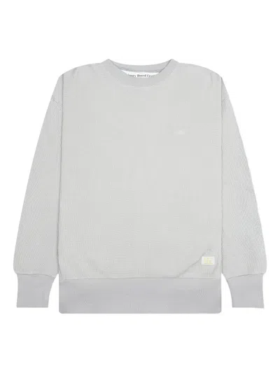 Advisory Board Crystals Waffle-texture Crew Neck Sweatshirt In Gray