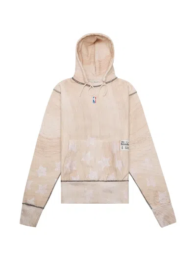 Advisory Board Crystals Wood Grain Star-print Hoodie In Neutral