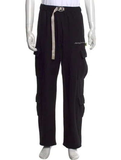 Pre-owned Advisory Board Crystals Wool Cargo Pants In Black