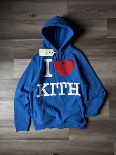 Pre-owned Advisory Board Crystals X Kith Abc I Love Kith Hoodie In Blue