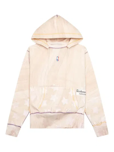 Advisory Board Crystals X La Lakers Wood-grain Star-print Hoodie In Neutral