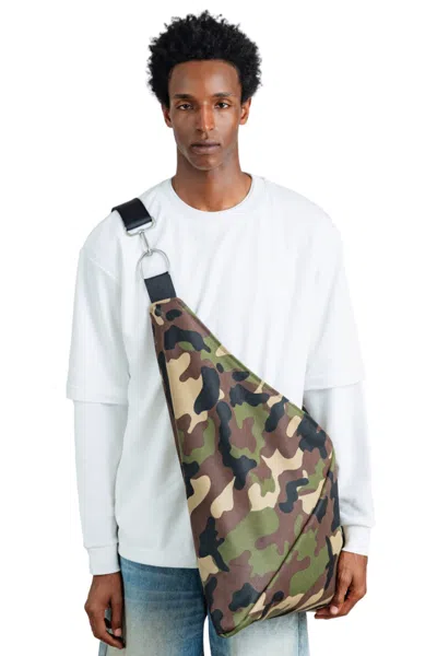 Adw Men's Green / Black / Brown Waxed Camo Crossbody Gami
