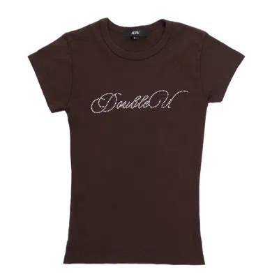 Adw Women's Brown Doubleu Baby Tee In Chocolate