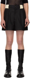 Adyar Ssense Exclusive Black & Beige Sepoy Shorts In Black/beige