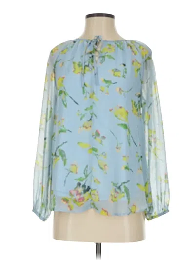 Pre-owned Adyson Parker Long Sleeve Blouse In Blue