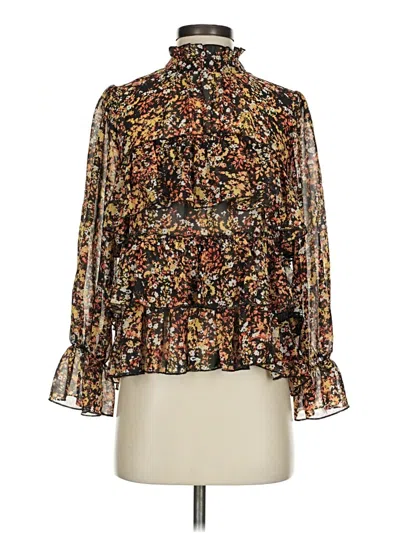 Pre-owned Adyson Parker Long Sleeve Blouse In Brown