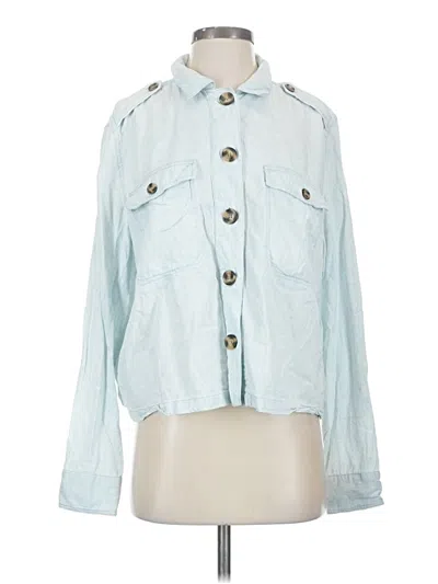 Pre-owned Adyson Parker Long Sleeve Button Down Shirt In Blue