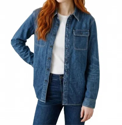 Ae77 Classic Button Down In Denim In Blue