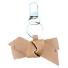 Aéhee New York Neutrals Bow Leather Keychain - Cashew