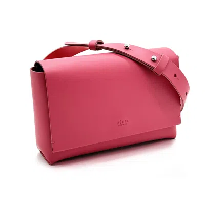 Aéhee New York Women's Minimal Leather Travel Belt Bag- Raspberry Red In Pink