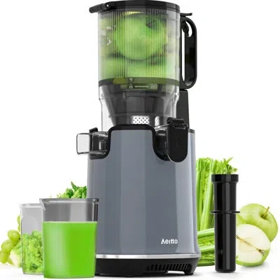 Aeitto Advanced Cold Press Juicer: 5.5-inch Wide Chute,7-stage Masticating Tech, 90% Yield, Noise Level As  In Gray